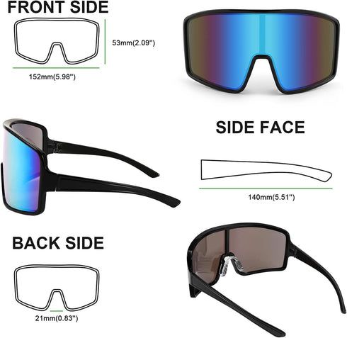 Karsaer Vision Sports Cycling Sunglasses Rave Visor Outdoor Baseball Softball Glasses 80s Shades Women Men...