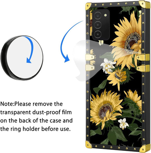 KANGHAR Designed for Samsung Galaxy A03S 5G Case Sunflower with Screen Protector Lanyard Strap Ring Holder Kickstand for Women Girls Flower Floral...