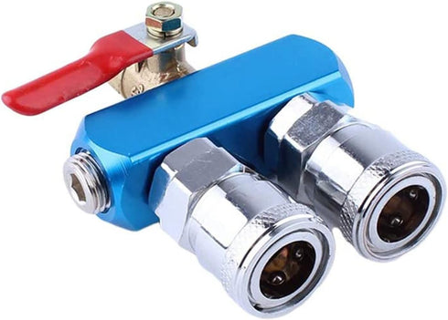 6 Way 9 Port Manifold Block Splitter,1/4" Pneumatic Air Hose Inline Fitting for Air Comrpessor Portable Air Tank?Aluminum Air Hose Inline Manifold...