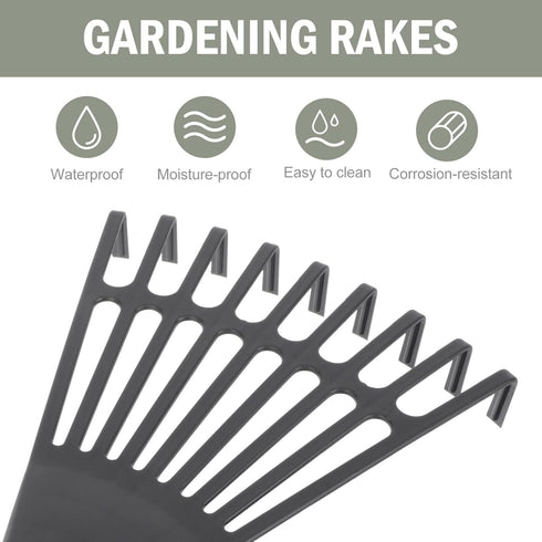 GANAZONO Hand Tools 2pcs Garden Leaf Rake Poly Shrub Rake Gardening Hand Rakes Garden Rake to Collect Loose Debris for Lawn Grass and Leaves Garde...