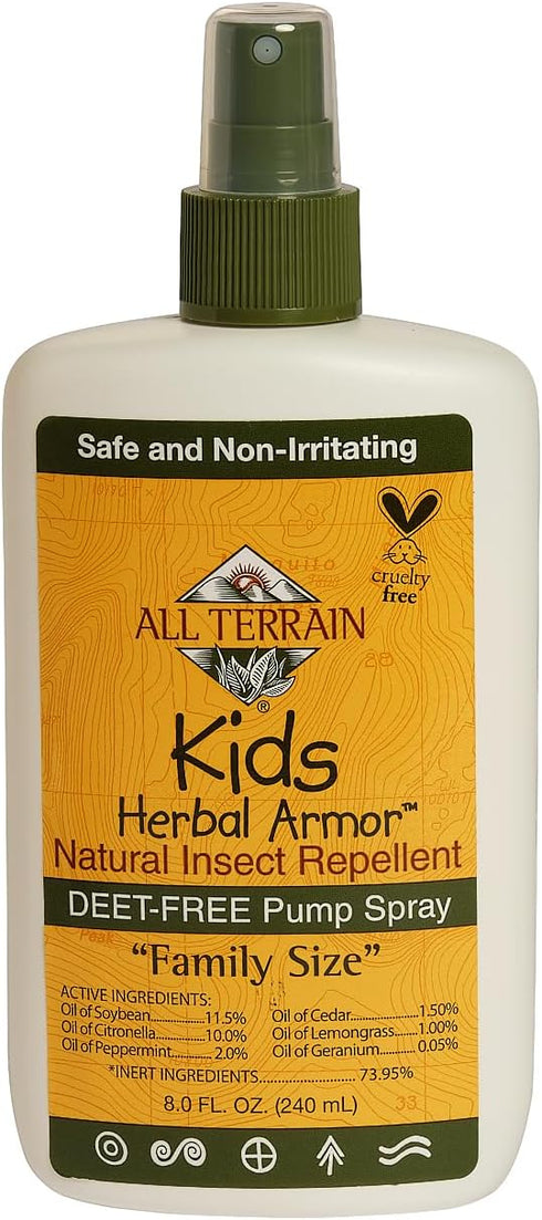 Kids Herbal Armor DEET-Free Pump Spray 8oz. Insect Repellent - Value Size, Plant-Based and All-Natural Bug Repellent for Outdoor Protection, Safe ...