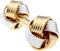Knot 2 Two Tone Dual Ends Pair Cufflinks in a Presentation Gift Box & Polishing Cloth...