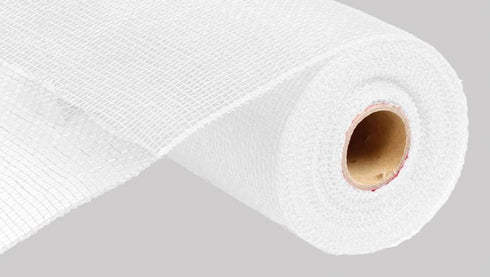 10 Inch x 30 Feet Deco Poly Mesh Ribbon - White Non Metallic : RE130227...