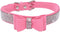 Rhinestones Bowknot Pet Dog Collar Adjustable Sparkly Crystal Studded Velvet Collar for Puppy Small Medium Large Pet,Pink,XS:(Neck 8-10.6")...