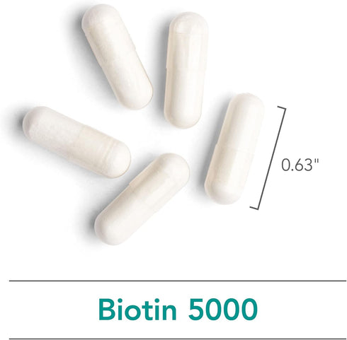 Nutricology Biotin 5000 Supplement - 5000mcg Biotin, Vitamins for Hair, Skin and Nails, High Dose, Vegetarian Capsules, Hypoallergenic, Gluten Fre...