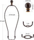 Bronze Lamp Shade Harp with Lamp Finials - 12 Inch, 2 Set Lamp Harp with 3/8 Standard Saddle, E26 Light Base UNO Fitter Adapter, Lamp Hardware for...