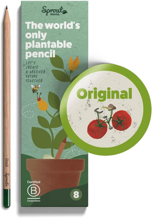 Sprout Wood-Cased Pencils | Original Edition | HB Pre-Sharpened Graphite Plantable Wooden Pencils with Flower, Herb & Vegetable Seeds |Gift Ideal ...