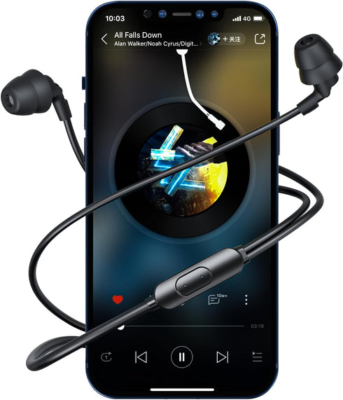 2parks Sleep Earphones, in-Ear Headphones with Soft Silicone Ear Tips, 3.5mm Jack, Noise Cancelling Earphones for Sleeping Side Sleeper,Travel, Wo...