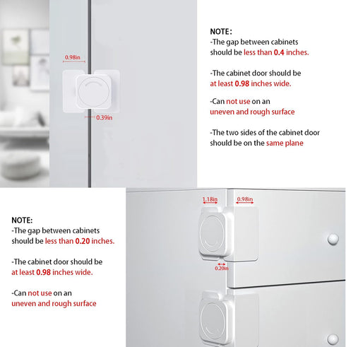 Cabinet Locks(12-Pack) for Babies, Kids and Toddlers Proofing Cabinet Child, Safety Locks Suitable for Cabinets, Drawer and Refrigerator with Easy...