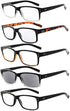 Eyekepper 5 Pack Reading Glasses for Men Includes Reader Sunglasses Spring Hinges Classic Cheater Glasses +1.75...