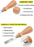 wan Leather Edge Skiving Beveler Tool Set, Wide Mouth Leathercraft Edge Skiving Beveler Leather Edge Trimmer with Wooden Handle Three Sizes(4mm,6m...