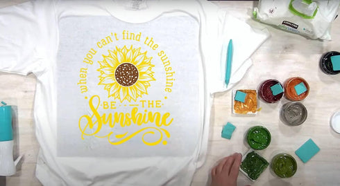 Silk Screen Stencils,Sunflower Self Adhesive Silk Screen Stencils Reusable,Be The Sunshine Mesh Stencil for Chalk Paste Screen Printing Stencils f...