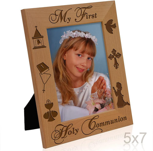 KATE POSH - My First Holy Communion - Girl Design Picture Frame (5x7-Vertical)...