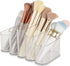 Yesesion Plastic Makeup Brush Holder for Desk, Clear Cosmetics Brushes Organizer with 5 Compartment, Storage Cup for Eyeliners, Facial Painting Ki...