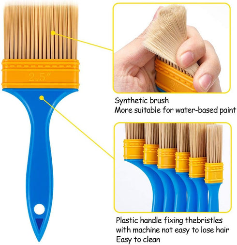 Chalk & Wax Paint Brush, 6PCS Chalk Paint Brushes for Crafts, Paint Brushes for Walls & Furniture, Wax Brushes for Painting and Refinishing Furnit...