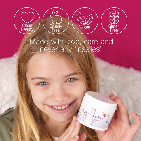 Good For You Girls Purifying Toner Pads Unclog Pores & Controls Oil, Natural Ingredients Like Witch Hazel, Aloe, Meadowsweet Balance pH, Hyaluroni...
