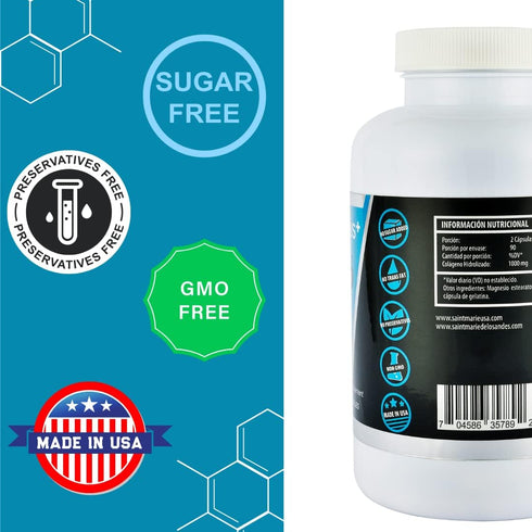 Multi Collagen Pills Plus + 180 Capsules (Types I, II, III, V & X) + Absorption Enhancer (3 Months Supply) - Non-GMO, Collagen Supplements to Supp...