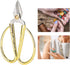 Sewing Scissors, Household Scissors with Large Golden Handle Small Silver Cutters Crafts Making Tool Ideal for Jewelry Processing Jewelry Making N...
