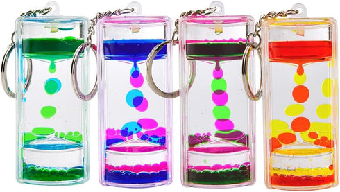Liquid Motion Bubbler Keychains - Stress Relief Sensory Toy Gifts for Kids - Colorful Liquid Hourglass Keychain...