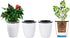 5.2“ Self Watering Planter White Flower Pot, 3 Pcs Medium Planter Pot, Mini Plant Pot, for All Plants, Herbs, African Violets, Succulents, Flowers...