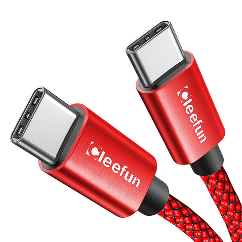 CLEEFUN 3ft USB C to USB C Cable PD 60W for iPhone 15/15 Pro/15 Plus/15 ProMax, Fast Charging Type C Charger Cable Braided Compatible with Samsung...