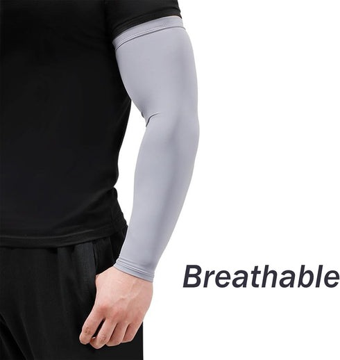 4 Pairs UV Sun Protection Arm Sleeves for Men Women Youth, Straight Compression Cooling Sleeve Cover for Cycling, Driving, Running, Riding, Fishin...