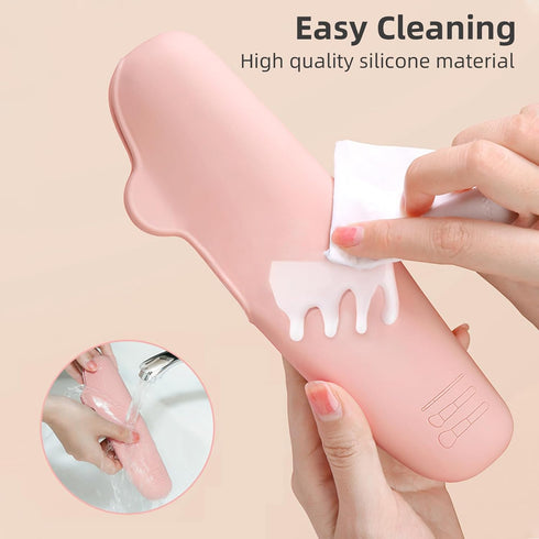 Makeup Brush Holder, Waterproof Silicone Cosmetic Container Brushes Set Protective Storage Case for Travel - Convenient Closure No Zipper, Portabl...