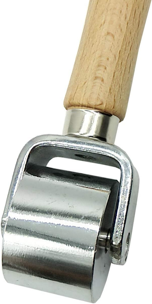 TIHOOD 25mm Platen Tools Leather Press Edge Roller Leather Edge Creaser and Smoother Leather Glue Laminating Roller Iron Roll...