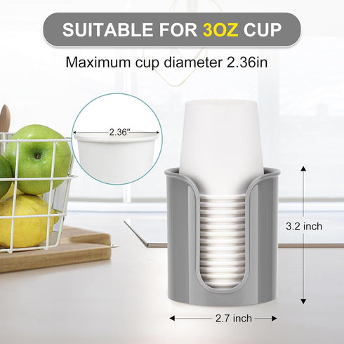 2 Pack Bathroom Cup Holder for Dixie Cups 3 oz Bathroom Cups - Bathroom Cup Dispenser 3 oz Countertop for Mouthwash Cups Small Paper Cups(Grey)...