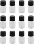 12PCS Transparent Black Lab Wide Mouth Small Plastic Water Bottles Reagent Bottle Liquid Bottle Solid Powder Bottle Plastic Bottles Lab Cylindrica...