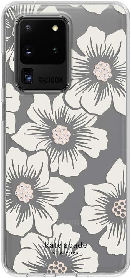 Kate Spade New York Protective Hardshell Case (1-PC Comold) for Samsung Large - Hollyhock Floral Clear/Cream with Stones...