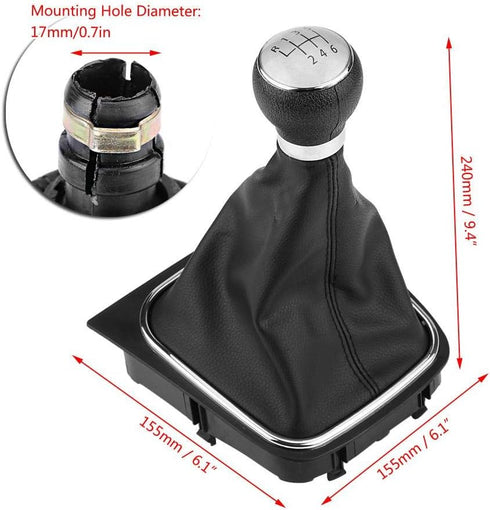 KIMISS 6 Speed Car Gear Shift Knob Lever Stick Gaitor Boot Cover for Golf 6 MK5 MK6 for Jetta 2005-2014...