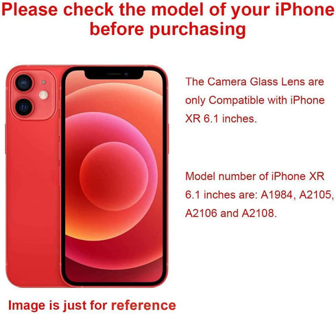 2 Pcs Back Rear Camera Lens Glass Replacement for iPhone XR 6.1 inches with pre-Installed Adhesive and Reparing Toolkit...
