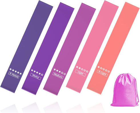 Resistance Bands, Exercise Workout Loop Bands for Legs Arms, 5 Set of Different Resistance Levels Elastic Bands for Women and Men for Yoga, Gym, T...