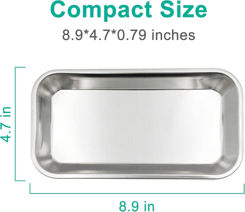3pcs Metal Tray, Stainless Steel Tray for Tattoo Supplies, Resin, Bathroom, Lab Instrument...