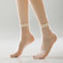 Mcool Mary 12 Pairs Women's Sheer Ruffled Socks Frilly Ankle High Nude Nylon Stocking Summer Ultra Thin Cool Silk Dot Socks for Women...
