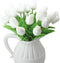 Artificial Tulips 10 Heads Mini Real Touch Artificial Flowers Fake Tulip for Home Decor Wedding Party DIY Bouquet Flowers (White)...