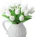 Artificial Tulips 10 Heads Mini Real Touch Artificial Flowers Fake Tulip for Home Decor Wedding Party DIY Bouquet Flowers (White)...