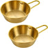 2Pcs Makgeolli Bowls, 304 Stainless Steel Korean Traditional Bowls Round Rice Bowl Wine Cup with Handle, Hiking Soup Dish Food Bowl Camp Cup (Larg...