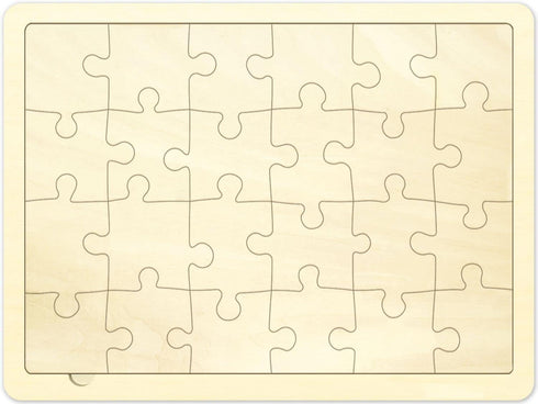 Blank Puzzle with 24 Pieces, Each Piece is Unique, Blank Wooden Jigsaw Puzzles with Puzzle Tray for Crafts & DIY, Make Your Own Puzzle 11.7x8.8 In...