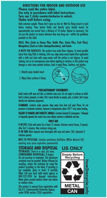 Stem Kills Flies, Mosquitoes And Gnats: Plant-Based Active Ingredient Bug Spray, Botanical Insecticide For Indoor And Outdoor Use; 10 fl oz (Pack ...