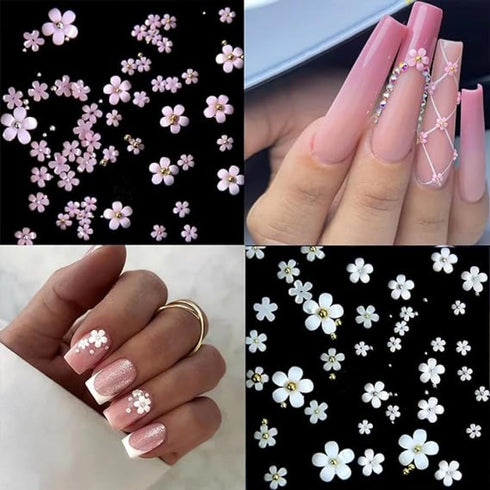 12 Grid 3D Acrylic Colorful Flowers Nail Art Pearl Designs Nail Art Supplies DIY Nail Art Accessories for Women ,1 Nie Zi...