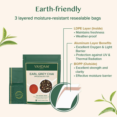 VAHDAM Earl Grey Masala Chai - High Caffeine, Non GMO, Gluten Free | Citrusy Earl Grey Tea Leaves w/ Pure Bergamot Oil | Brew Hot, Iced or Chai La...