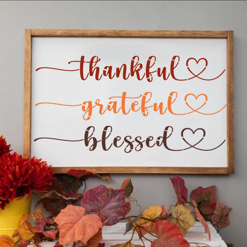 Large Fall Stencils 12” Fall Stencil Happy Thanksgiving Stencils Pumpkin Stencil for Painting on Wood Give Thanks Templates...