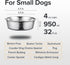 2 Pack Hammered Stainless Steel Dog Bowls, Premium Metal Dog Bowls with Non Slip Rubber Bottom, Dishwasher Safe, Easy to Clean, 4 Cup, Gray Bottom...