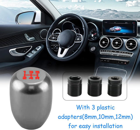 Car Gear Shift knob, Manual Transmission Shift Knob, Car Gear Lever Stick Shift Handle with Adapters, Aluminum Shift Knob, 5 Speed Shifter Knob Ge...
