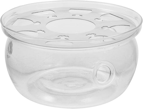 UPKOCH Glass Teapot Warmer Clear High Borosilicate Glass Tea Trivet Teapot Tea Kettle Heating Base Coffee Milk Warmer Tealight Candle Holder for H...