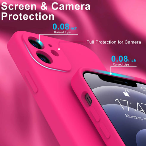DEENAKIN Compatible with iPhone 12 Case with Screen Protector,Enhance Camera Protection,Soft Flexible Silicone Gel Rubber Bumper Cover,Slim Fit Pr...