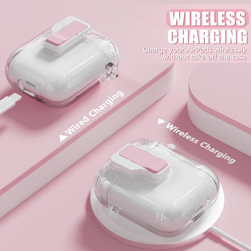 Clear AirPod Case, for AirPods 2nd/1st Generation Case with Cleaner Kit, Secure Lock Airpods Case for Apple AirPods 2nd/1st Gen Charging Case with...