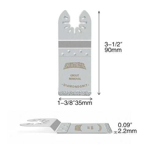 Diamond Oscillating Blade, Flush Cutting Oscillating Multi Tool Saw Blades for Grout Removal, Cleaning Mortar, 4-Pack...